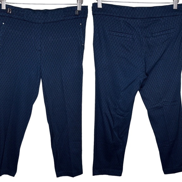 89th & Madison Women’s Blue Chevron Print Pull On Stretch Ankle Pants Size MP - Picture 1 of 10